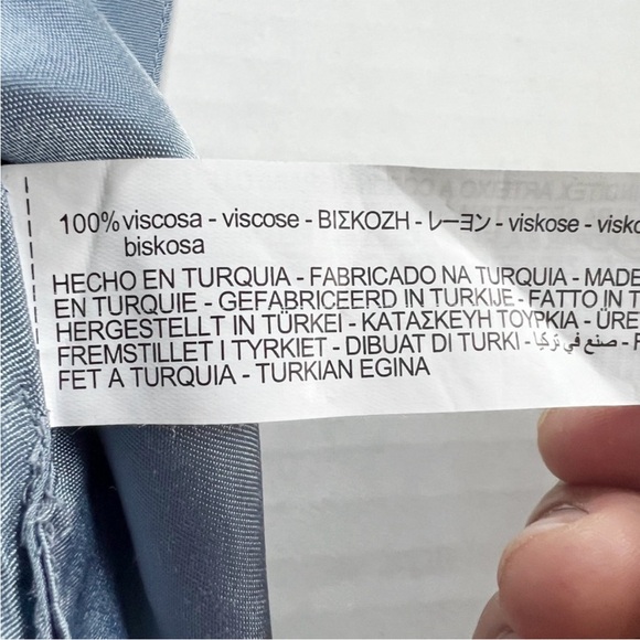 Zara Satin Short Crop Top in Blue - Picture 8 of 8